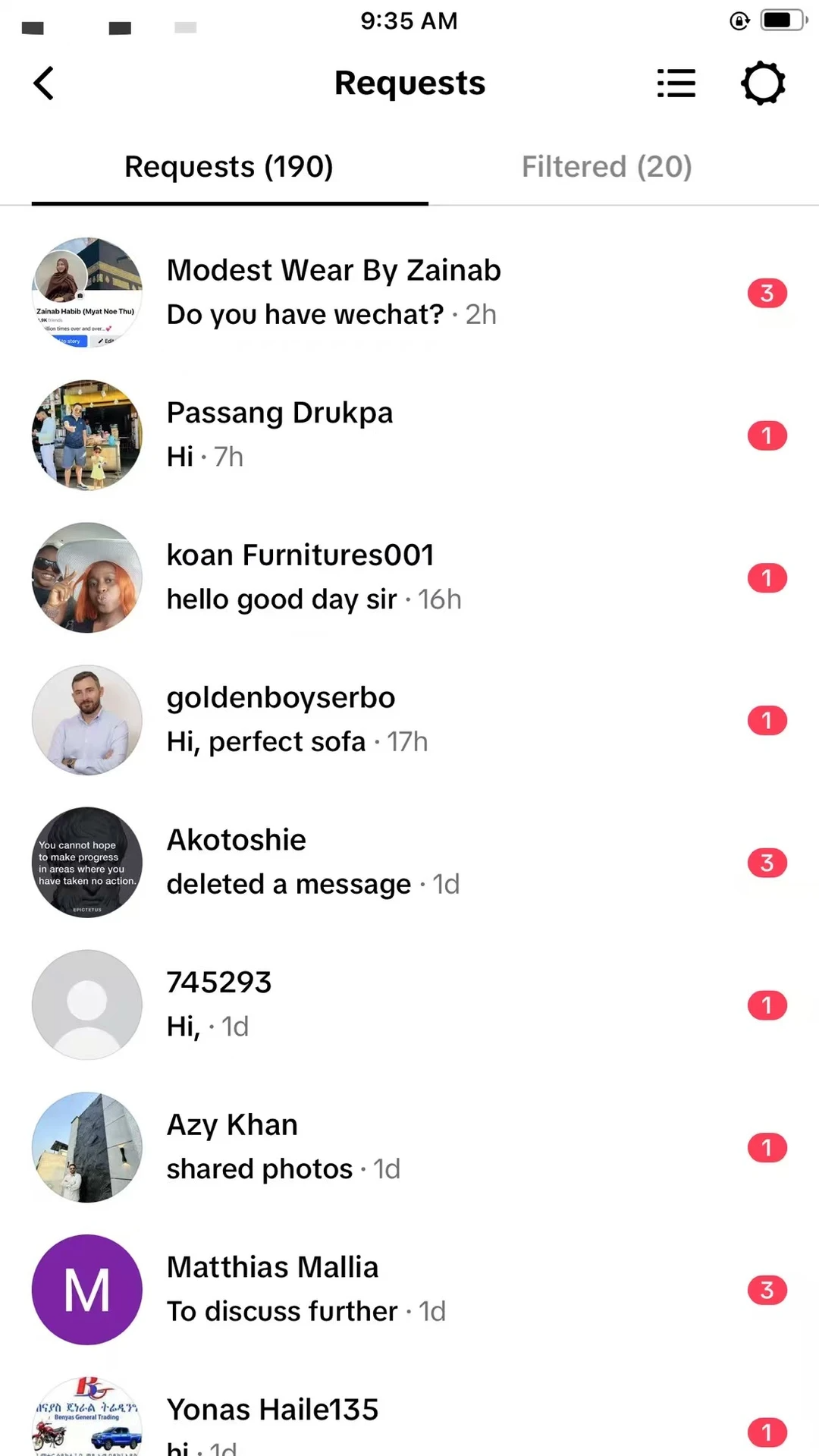 TikTok 询盘量 · 1